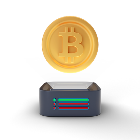 Projeção de bitcoin  3D Illustration