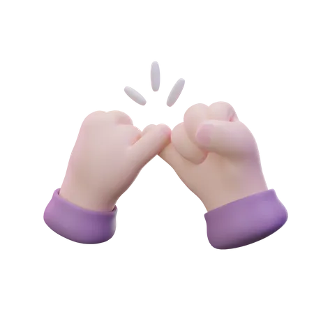 Promise Hand Gesture  3D Icon