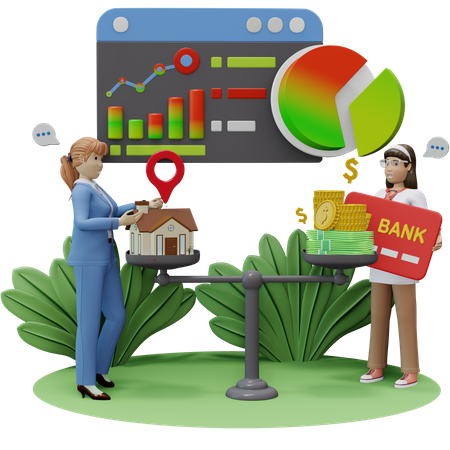 Property Analysis  3D Illustration