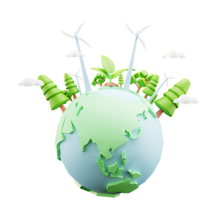 Protect Eco System  3D Illustration