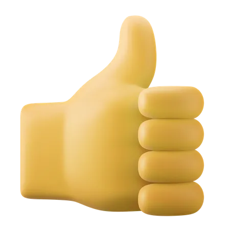 Pulgar arriba mano  3D Icon