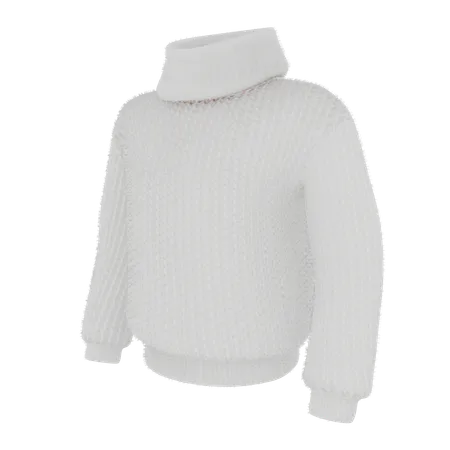 Pull blanc pelucheux  3D Icon