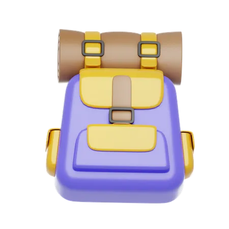 Purple Backpack  3D Icon