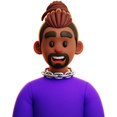 PURPLE SHIRT MAN  3D Icon