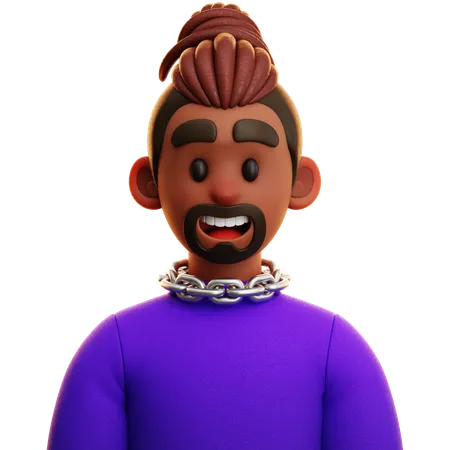 PURPLE SHIRT MAN  3D Icon