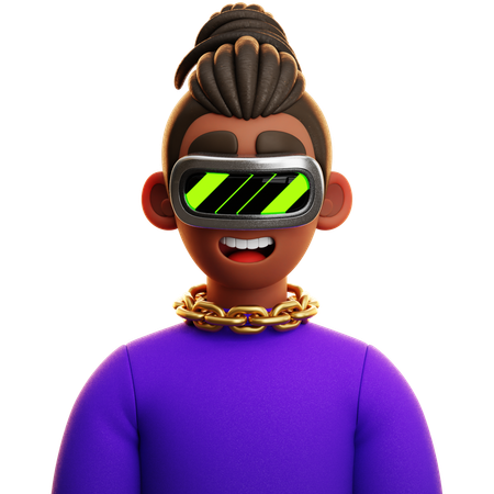 PURPLE SHIRT MAN  3D Icon