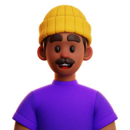 PURPLE SHIRT MAN  3D Icon