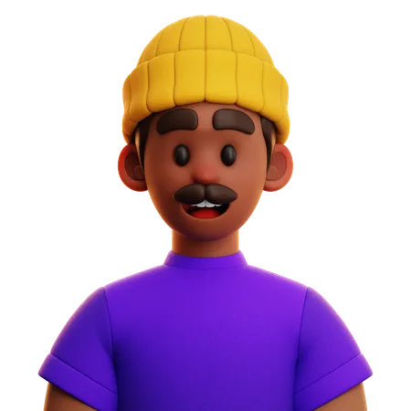 PURPLE SHIRT MAN  3D Icon