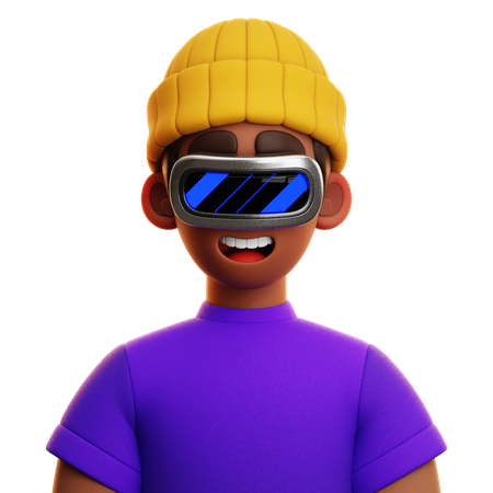 PURPLE SHIRT MAN  3D Icon