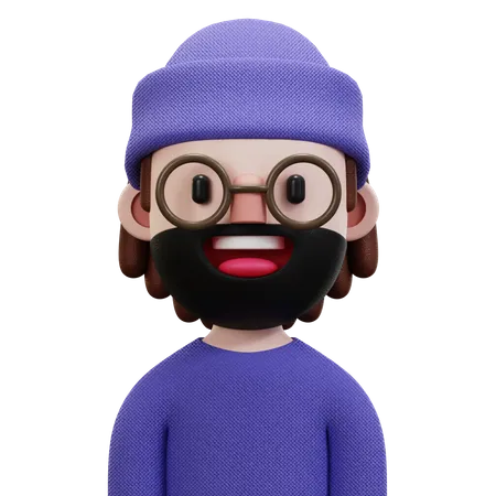 Purple Shirt Man  3D Icon