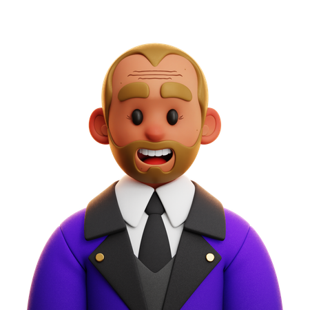 PURPLE SUIT MAN  3D Icon