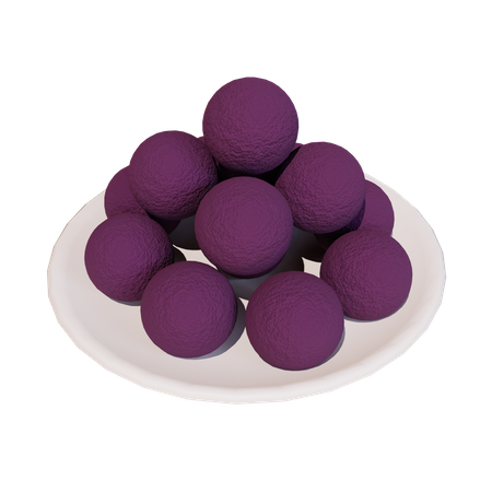 Purple Sweet Potato Ball  3D Icon