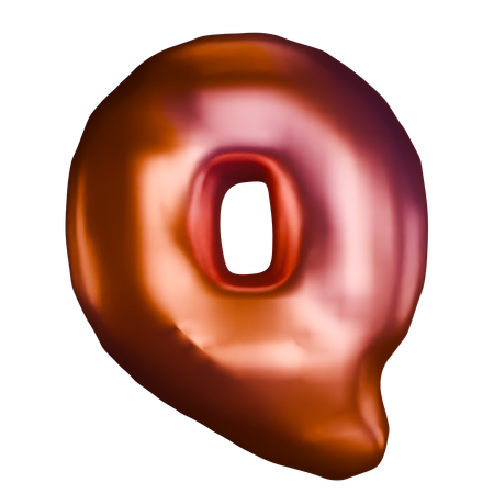 Q 文字  3D Icon