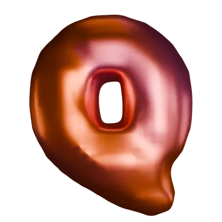 Q 文字  3D Icon