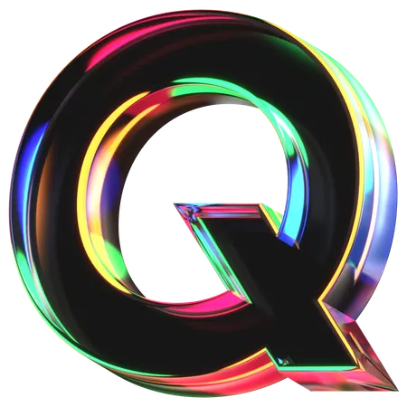 Q 文字  3D Icon