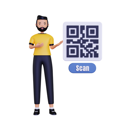 QR-Code-Scan  3D Illustration