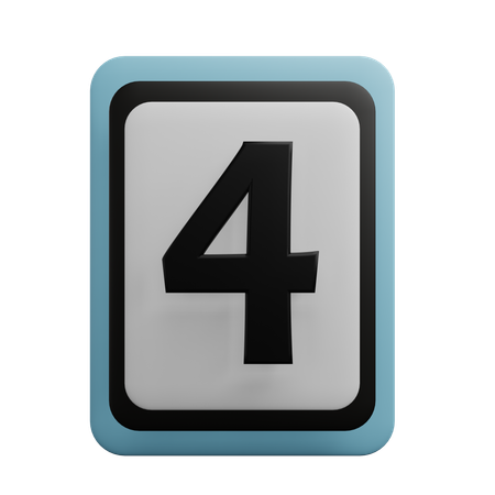 Número 4  3D Icon