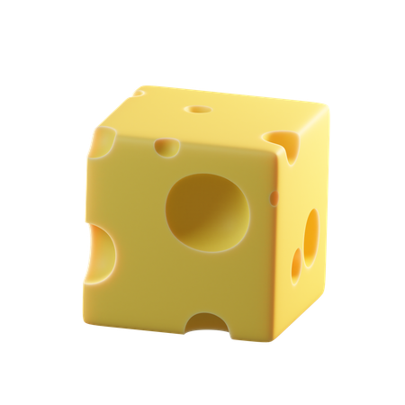 Queijo em cubo  3D Icon