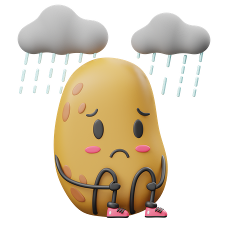 Rainy Potato  3D Icon