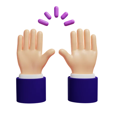 Raised hand gesture  3D Illustration