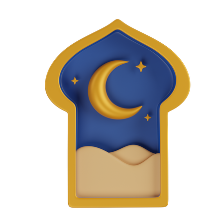 Désert de fenêtre de ramadan  3D Icon