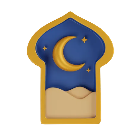 Désert de fenêtre de ramadan  3D Icon