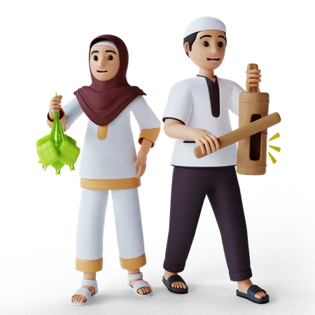 Ramadán Kareem zakat dando caridad  3D Illustration