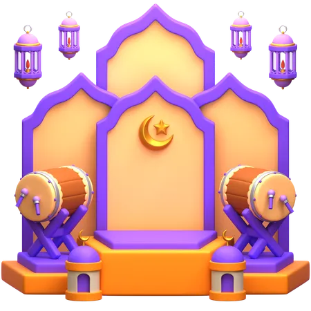 Ramadan Podium  3D Illustration