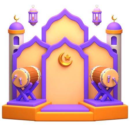 Ramadan Podium  3D Illustration