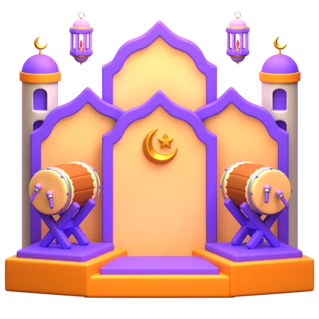 Ramadan Podium  3D Illustration