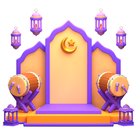 Ramadan Podium  3D Illustration