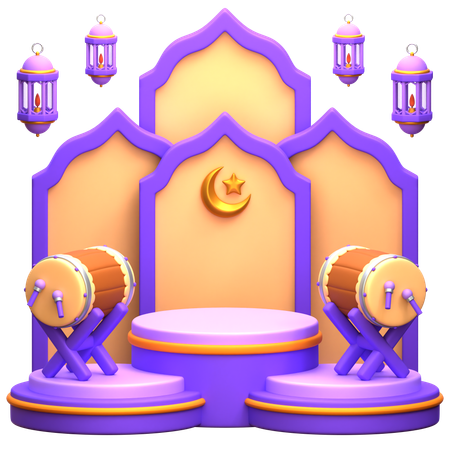 Ramadan Podium  3D Illustration