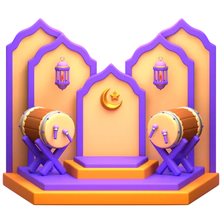 Ramadan Podium  3D Illustration