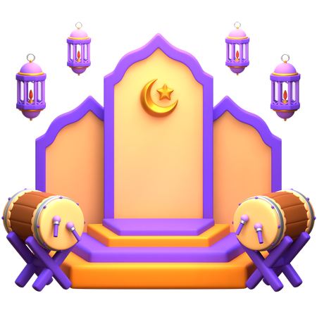 Ramadan Podium  3D Illustration