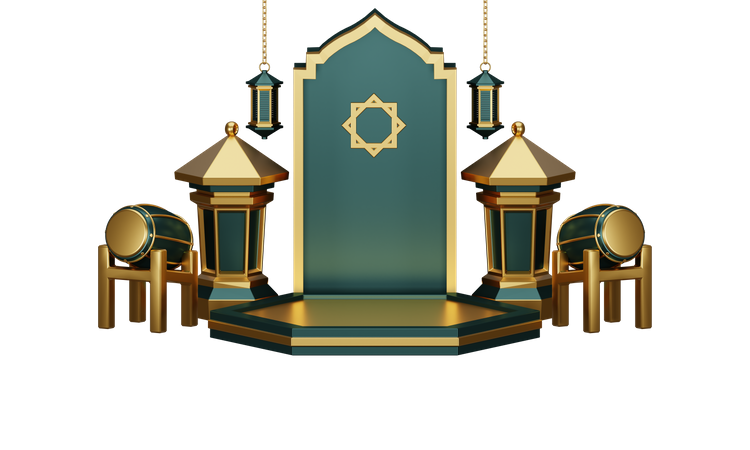 Ramadan Podium  3D Illustration