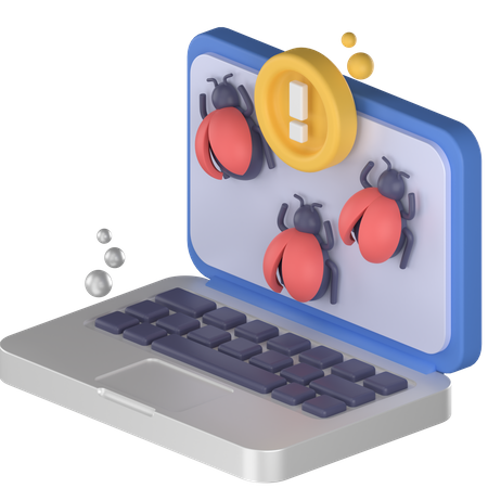 Ransomware-Laptop  3D Icon