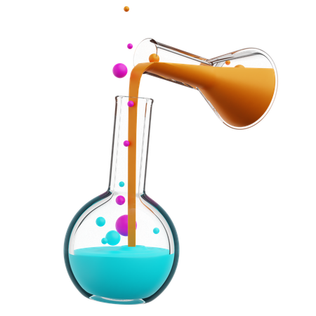 Reação química  3D Illustration