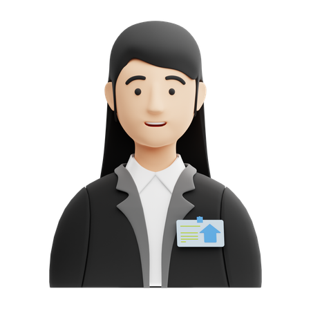 Real Estate Agent Female  3D Icon