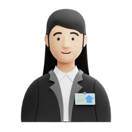 Real Estate Agent Female  3D Icon