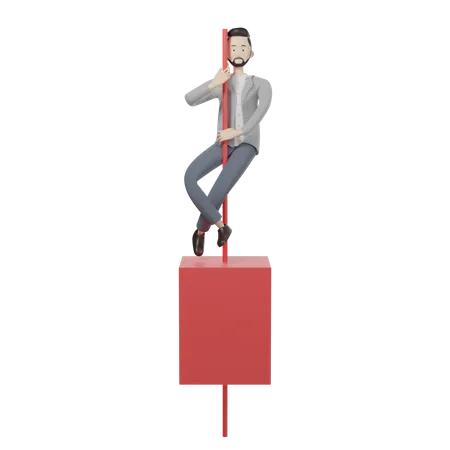 Red Candlestick  3D Illustration