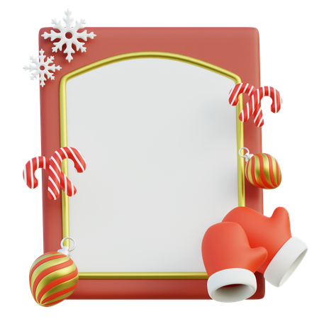 Red Christmas Frame  3D Icon