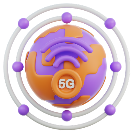 Red mundial 5g  3D Icon