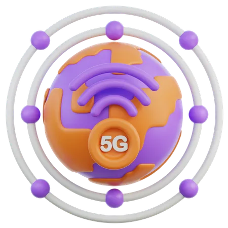 Red mundial 5g  3D Icon