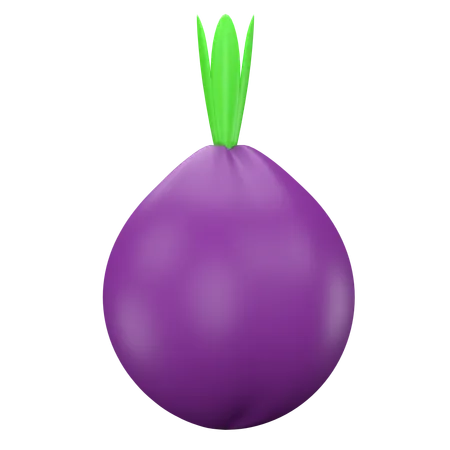 Red Onion  3D Icon