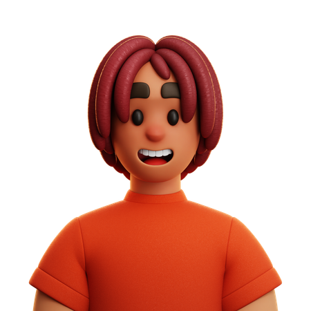 RED SHIRT MAN  3D Icon