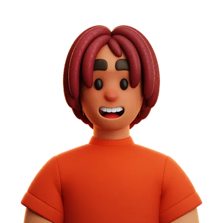 RED SHIRT MAN  3D Icon