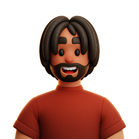 RED SHIRT MAN  3D Icon