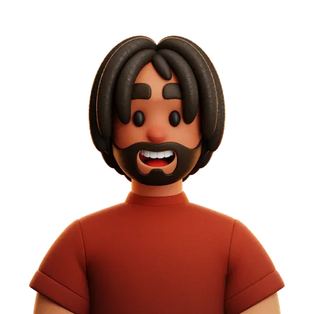 RED SHIRT MAN  3D Icon