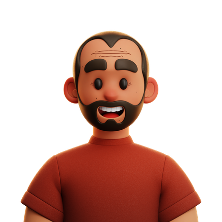 RED SHIRT MAN  3D Icon