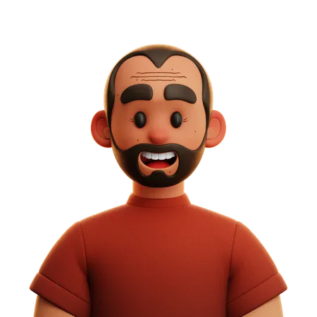 RED SHIRT MAN  3D Icon